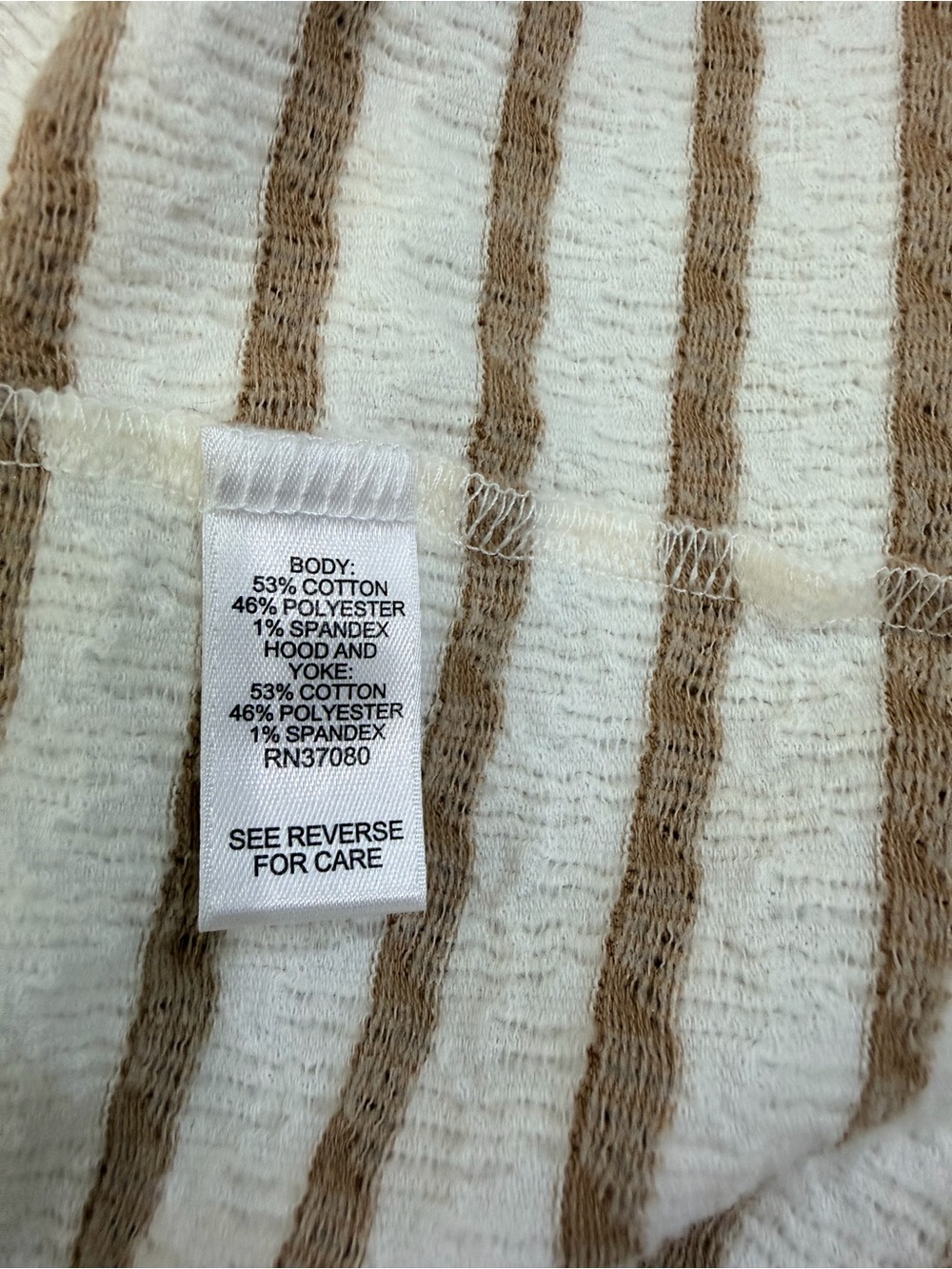 CATO Striped Hooded Henley Textured Top M EUC - Picture 7 of 9
